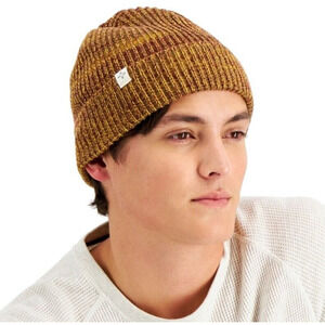 Sun + Stone Men's Brown Ribbed Knit Casual Cuffed Warm Beanie Hat One Size